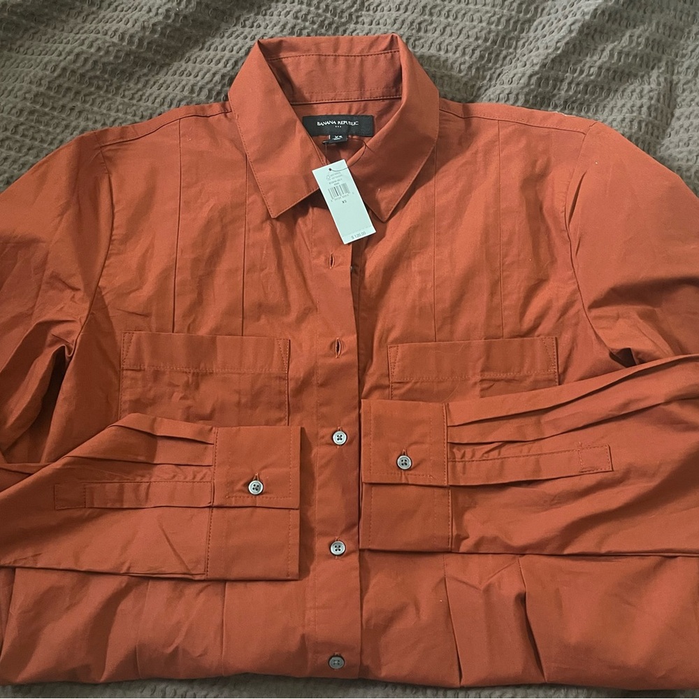 Banana Republic Terracotta Long Sleeve Dress - Picture 2 of 8